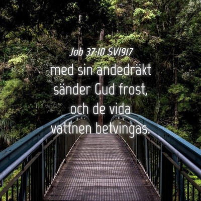 Picture 04 - Job 37:10 SV1917 - med sin andedräkt sänder Gud frost, och de vida - Bible Verse Picture