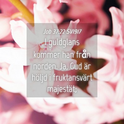 Picture 04 - Job 37:22 SV1917 - I guldglans kommer han från norden. Ja, Gud är - Bible Verse Picture