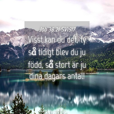 Picture 04 - Job 38:21 SV1917 - Visst kan du det, ty så tidigt blev du ju född, - Bible Verse Picture