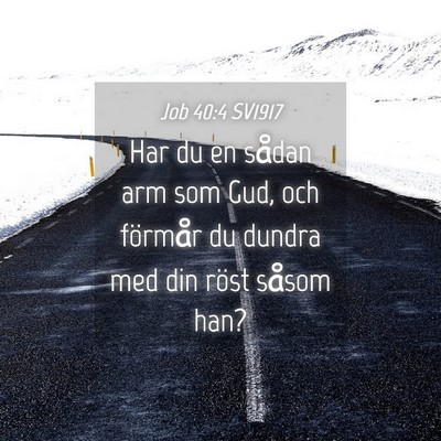 Picture 04 - Job 40:4 SV1917 - Har du en sådan arm som Gud, och förmår du - Bible Verse Picture
