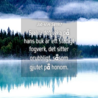 Picture 04 - Job 41:14 SV1917 - Själva det veka på hans buk är ett stadigt - Bible Verse Picture