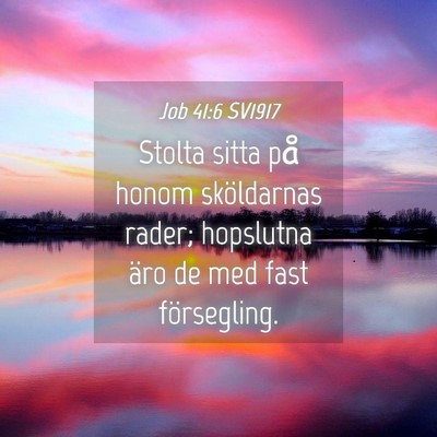 Picture 04 - Job 41:6 SV1917 - Stolta sitta på honom sköldarnas rader; - Bible Verse Picture