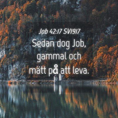 Picture 04 - Job 42:17 SV1917 - Sedan dog Job, gammal och mätt på att - Bible Verse Picture