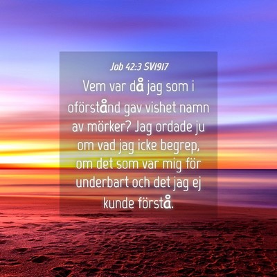 Picture 04 - Job 42:3 SV1917 - Vem var då jag som i oförstånd gav vishet namn - Bible Verse Picture