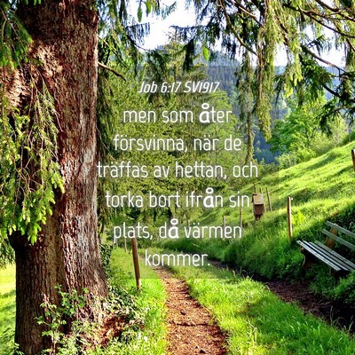 Picture 04 - Job 6:17 SV1917 - men som åter försvinna, när de träffas av - Bible Verse Picture