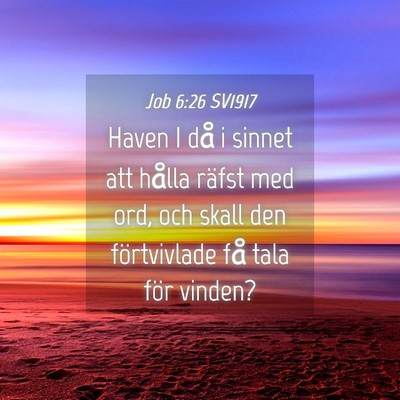 Picture 04 - Job 6:26 SV1917 - Haven I då i sinnet att hålla räfst med ord, - Bible Verse Picture