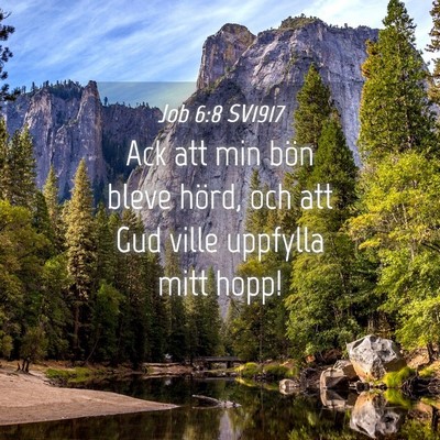 Picture 04 - Job 6:8 SV1917 - Ack att min bön bleve hörd, och att Gud ville - Bible Verse Picture