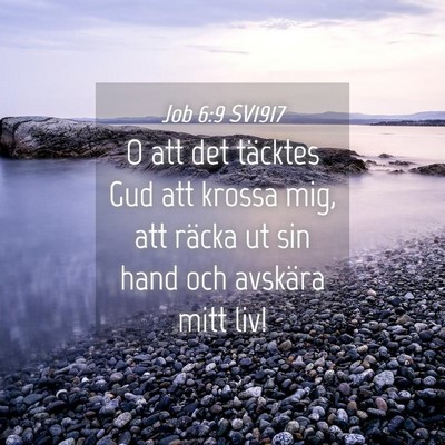 Picture 04 - Job 6:9 SV1917 - O att det täcktes Gud att krossa mig, att räcka - Bible Verse Picture