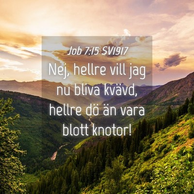 Picture 04 - Job 7:15 SV1917 - Nej, hellre vill jag nu bliva kvävd, hellre dö - Bible Verse Picture