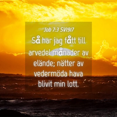 Picture 04 - Job 7:3 SV1917 - Så har jag fått till arvedel månader av - Bible Verse Picture