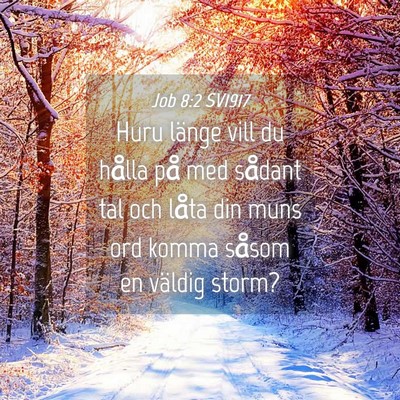 Picture 04 - Job 8:2 SV1917 - Huru länge vill du hålla på med sådant tal - Bible Verse Picture