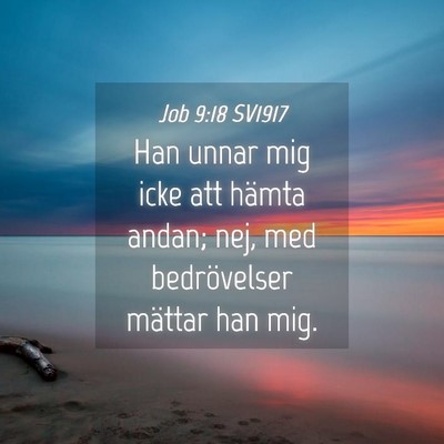 Picture 04 - Job 9:18 SV1917 - Han unnar mig icke att hämta andan; nej, med - Bible Verse Picture