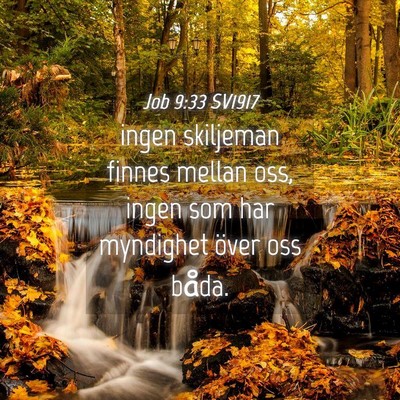 Picture 04 - Job 9:33 SV1917 - ingen skiljeman finnes mellan oss, ingen som har - Bible Verse Picture