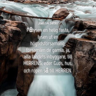 Picture 04 - Joel 1:14 SV1917 - Pålysen en helig fasta, lysen ut en - Bible Verse Picture