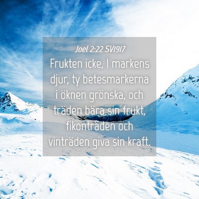Picture 04 - Joel 2:22 SV1917 - Frukten icke, I markens djur, ty betesmarkerna i - Bible Verse Picture