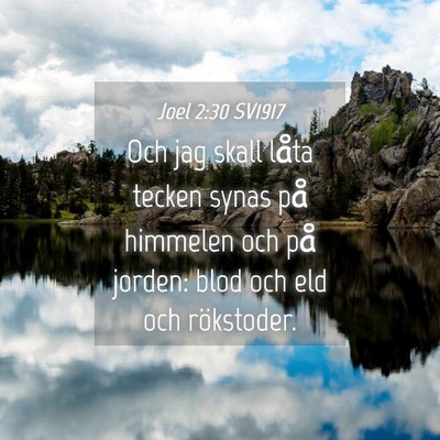 Picture 04 - Joel 2:30 SV1917 - Och jag skall låta tecken synas på himmelen och - Bible Verse Picture