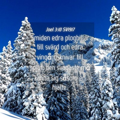 Picture 04 - Joel 3:10 SV1917 - Smiden edra plogbillar till svärd och edra - Bible Verse Picture