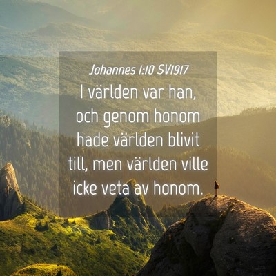 Picture 04 - Johannes 1:10 SV1917 - I världen var han, och genom honom hade världen - Bible Verse Picture