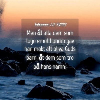 Picture 04 - Johannes 1:12 SV1917 - Men åt alla dem som togo emot honom gav han makt - Bible Verse Picture