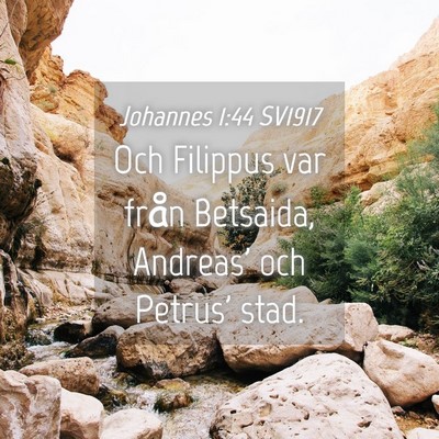 Picture 04 - Johannes 1:44 SV1917 - Och Filippus var från Betsaida, Andreas' och - Bible Verse Picture