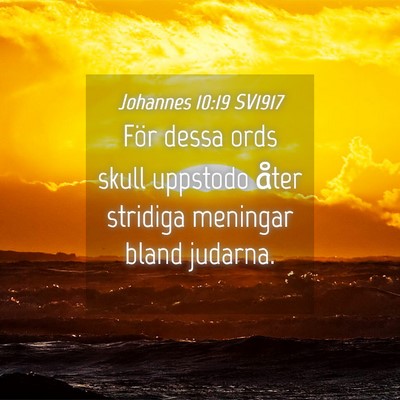 Picture 04 - Johannes 10:19 SV1917 - För dessa ords skull uppstodo åter stridiga - Bible Verse Picture