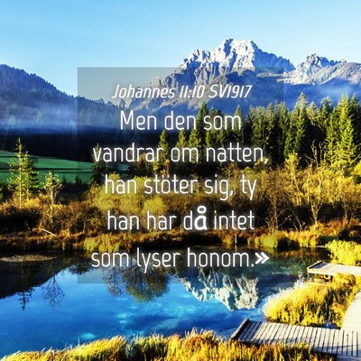 Picture 04 - Johannes 11:10 SV1917 - Men den som vandrar om natten, han stöter sig, - Bible Verse Picture
