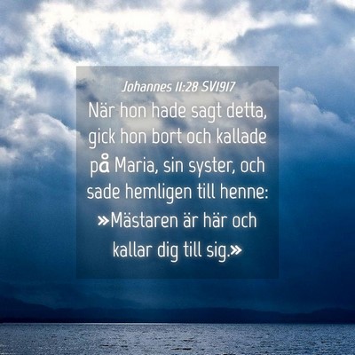 Picture 04 - Johannes 11:28 SV1917 - När hon hade sagt detta, gick hon bort och - Bible Verse Picture