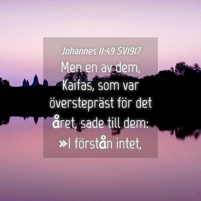 Picture 04 - Johannes 11:49 SV1917 - Men en av dem, Kaifas, som var överstepräst - Bible Verse Picture