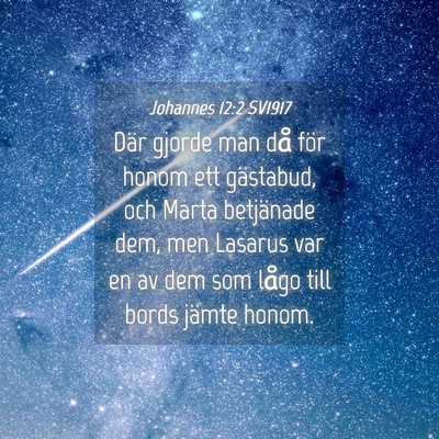 Picture 04 - Johannes 12:2 SV1917 - Där gjorde man då för honom ett gästabud, och - Bible Verse Picture