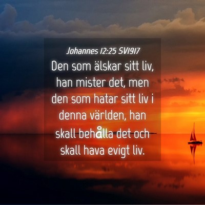 Picture 04 - Johannes 12:25 SV1917 - Den som älskar sitt liv, han mister det, men den - Bible Verse Picture