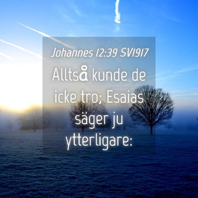 Picture 04 - Johannes 12:39 SV1917 - Alltså kunde de icke tro; Esaias säger ju - Bible Verse Picture