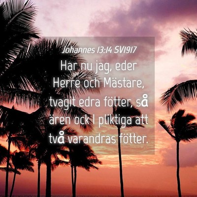 Picture 04 - Johannes 13:14 SV1917 - Har nu jag, eder Herre och Mästare, tvagit edra - Bible Verse Picture