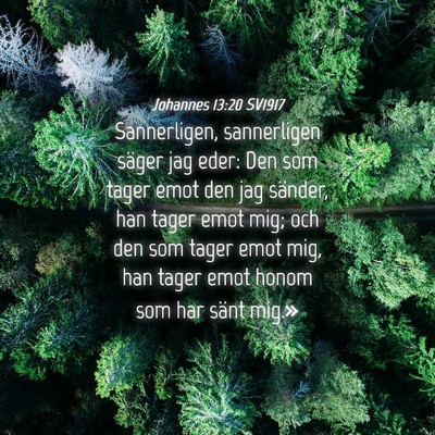 Picture 04 - Johannes 13:20 SV1917 - Sannerligen, sannerligen säger jag eder: Den som - Bible Verse Picture