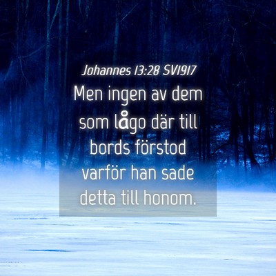 Picture 04 - Johannes 13:28 SV1917 - Men ingen av dem som lågo där till bords - Bible Verse Picture