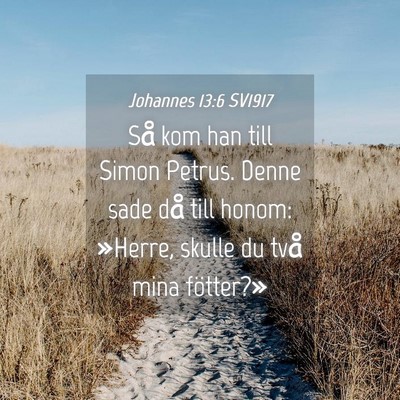 Picture 04 - Johannes 13:6 SV1917 - Så kom han till Simon Petrus. Denne sade då - Bible Verse Picture