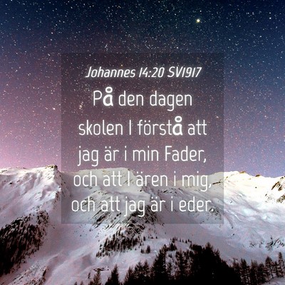 Picture 04 - Johannes 14:20 SV1917 - På den dagen skolen I förstå att jag är i min - Bible Verse Picture