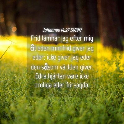 Picture 04 - Johannes 14:27 SV1917 - Frid lämnar jag efter mig åt eder, min frid - Bible Verse Picture