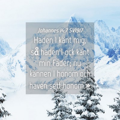 Picture 04 - Johannes 14:7 SV1917 - Haden I känt mig, så haden I ock känt min - Bible Verse Picture