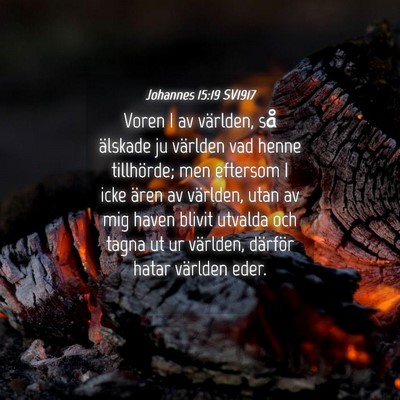 Picture 04 - Johannes 15:19 SV1917 - Voren I av världen, så älskade ju världen vad - Bible Verse Picture