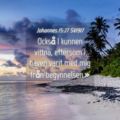 Picture 04 - Johannes 15:27 SV1917 - Också I kunnen vittna, eftersom I haven varit - Bible Verse Picture