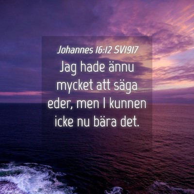 Picture 04 - Johannes 16:12 SV1917 - Jag hade ännu mycket att säga eder, men I - Bible Verse Picture