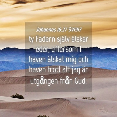 Picture 04 - Johannes 16:27 SV1917 - ty Fadern själv älskar eder, eftersom I haven - Bible Verse Picture