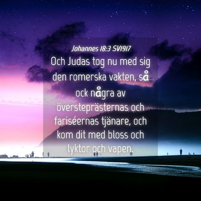 Picture 04 - Johannes 18:3 SV1917 - Och Judas tog nu med sig den romerska vakten, så - Bible Verse Picture