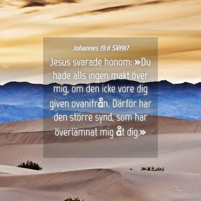 Picture 04 - Johannes 19:11 SV1917 - Jesus svarade honom: »Du hade alls ingen makt - Bible Verse Picture