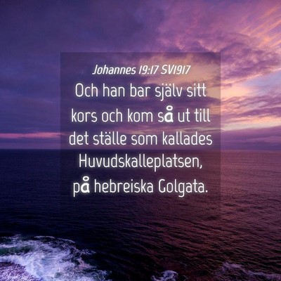 Picture 04 - Johannes 19:17 SV1917 - Och han bar själv sitt kors och kom så ut till - Bible Verse Picture