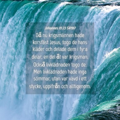 Picture 04 - Johannes 19:23 SV1917 - Då nu krigsmännen hade korsfäst Jesus, togo de - Bible Verse Picture