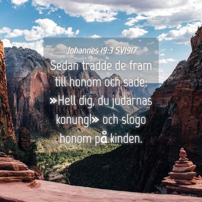 Picture 04 - Johannes 19:3 SV1917 - Sedan trädde de fram till honom och sade: »Hell - Bible Verse Picture
