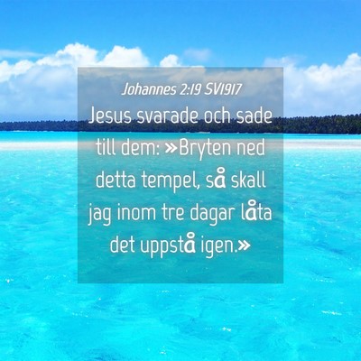 Picture 04 - Johannes 2:19 SV1917 - Jesus svarade och sade till dem: »Bryten ned - Bible Verse Picture