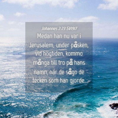 Picture 04 - Johannes 2:23 SV1917 - Medan han nu var i Jerusalem, under påsken, vid - Bible Verse Picture