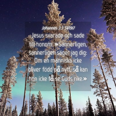 Picture 04 - Johannes 3:3 SV1917 - Jesus svarade och sade till honom: »Sannerligen, - Bible Verse Picture